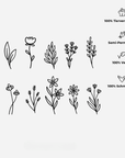 Blumen Finger Tattoo Set Waterless