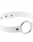 Choker Halsband mit Ring in Leder Optik - FestivalStuff