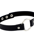 Choker Halsband mit Ring in Leder Optik - FestivalStuff