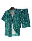 Herren Outfit Leopard Grün -2 teilig