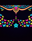 Neon Tattoo Gesicht Schmetterlinge Mandala