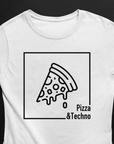 Pizza & Techno T-Shirt (schwarz oder weiß / Frauen) - FestivalStuff