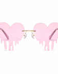 Sonnenbrille Herzform Drip Rosa