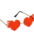 Sonnenbrille Herzform mit Flammen
