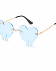 Sonnenbrille Herzform Drip Blau