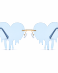 Sonnenbrille Herzform Drip Blau