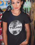 Techno Circle T-Shirt (schwarz oder weiß / Frauen) - FestivalStuff