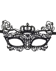 Venezianische Spitzenmaske Schwarz Crown
