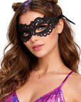 Venezianische Spitzenmaske Schwarz Elegant