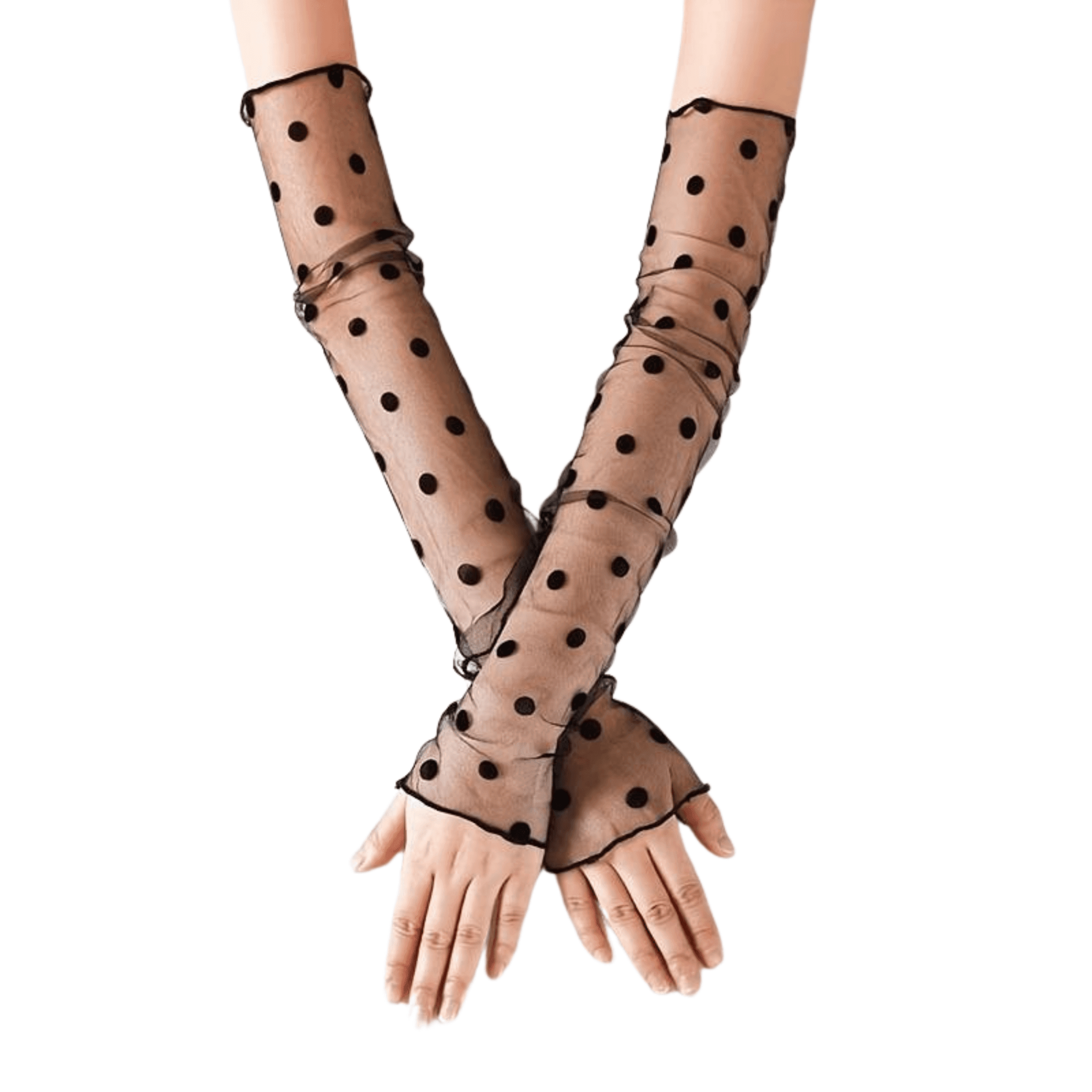 Fingerlose lange Handschuhe gepunktet – FestivalStuff
