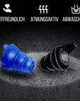 OHRSTÖPSEL "SCHWARZ ZU BLAU" | CLUB, FESTIVAL, KONZERT, MUSIKER & DJ OHRENSTÖPSEL | 23DB SNR - BERLIN EAR GUARD® OHRSTÖPSEL SHOP
