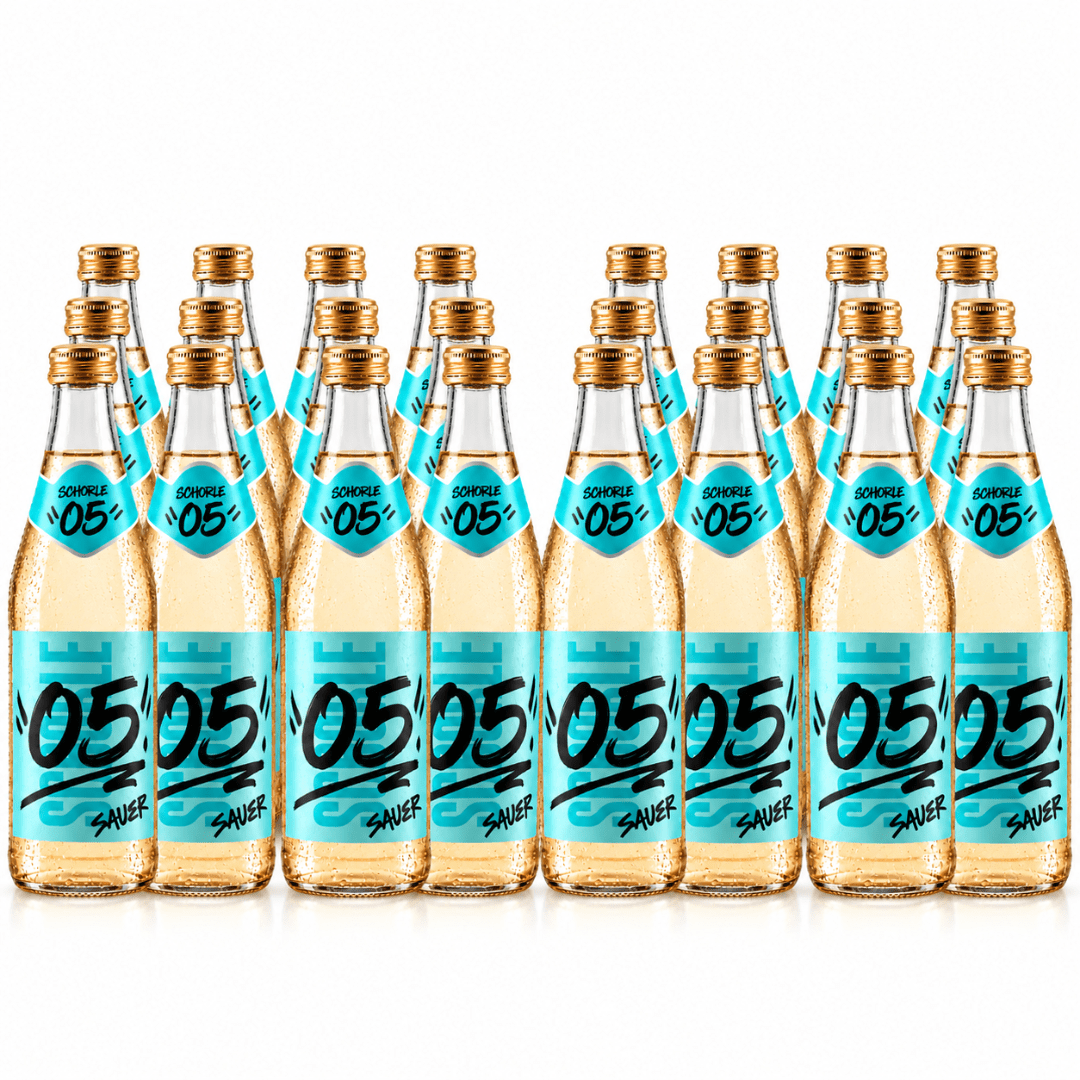 05 Schorle Sauer – 24 Flaschen Weinschorle Weiß 0,5 l - FestivalStuff