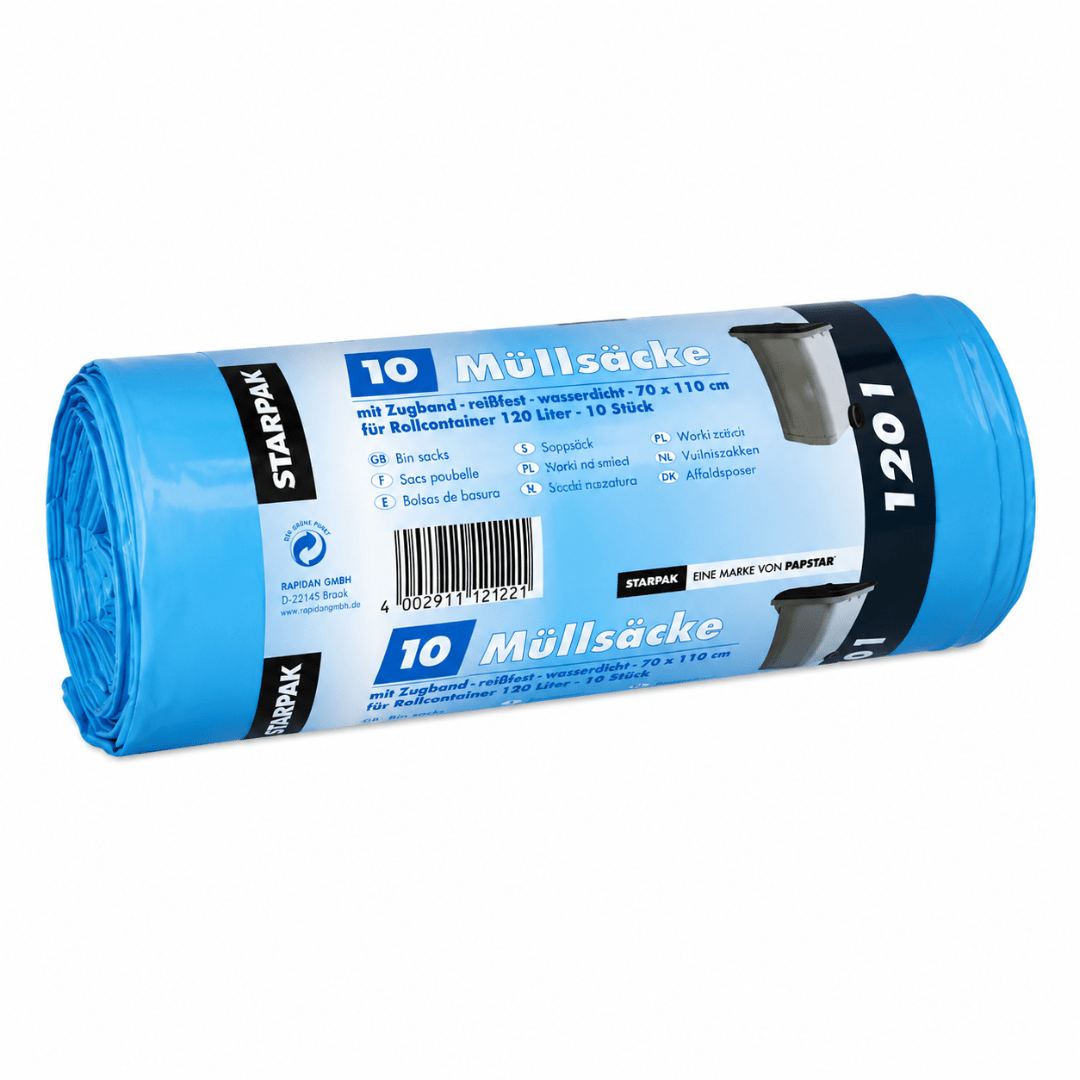 10 Müllsäcke 120 Liter Blau - FestivalStuff