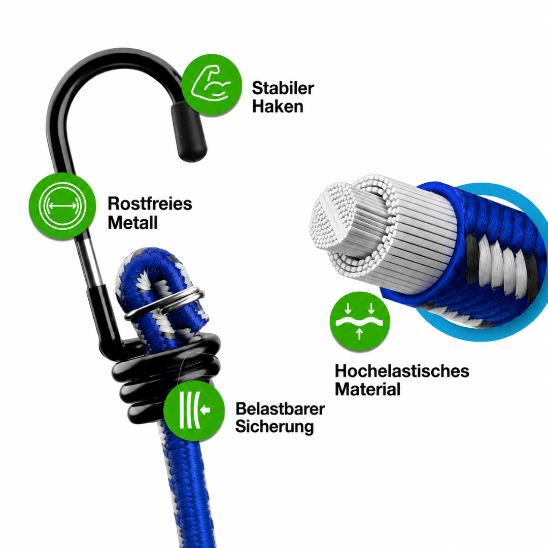 10x Expander mit Haken - FestivalStuff