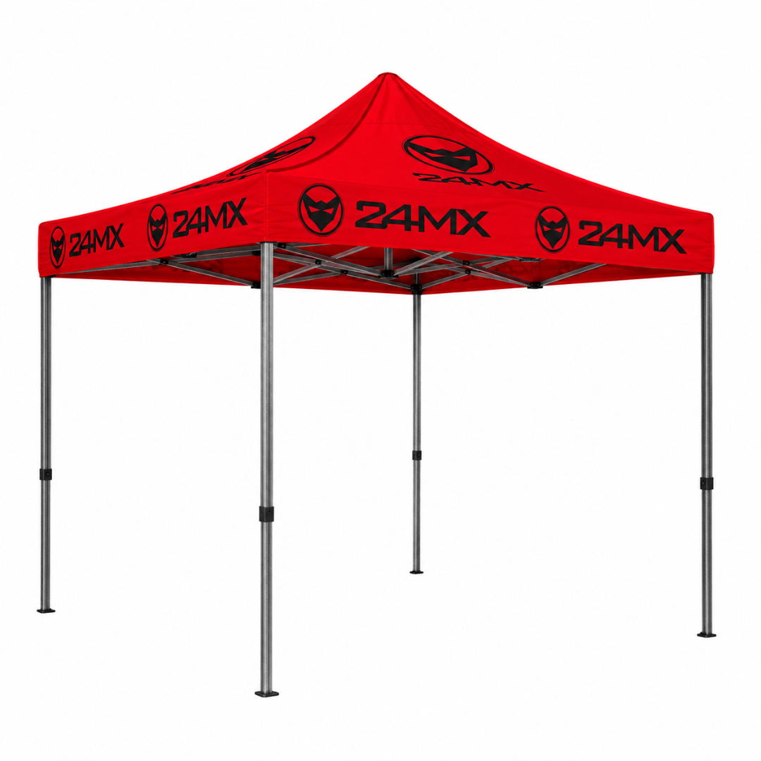 24MX Pavillon 3x3 m Rot/Schwarz mit Wänden – Sonderedition