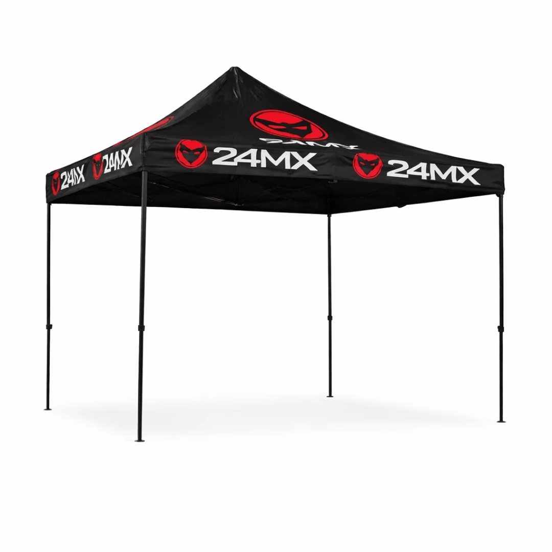24MX Pavillon 3x3 m Schwarz/Blau mit Wänden – Sonderedition