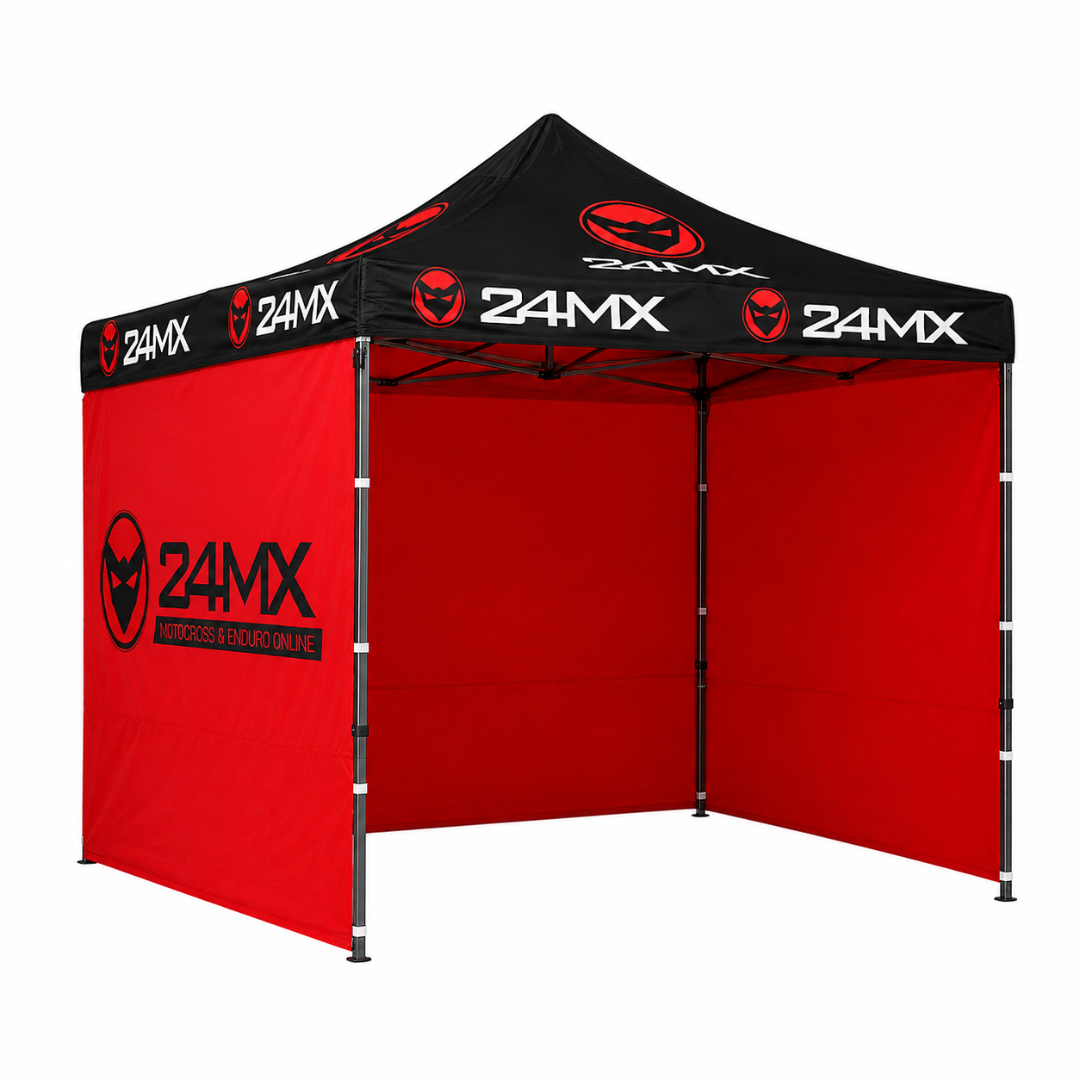 24MX Pavillon 3x3 m Schwarz/Rot mit Wänden – Sonderedition