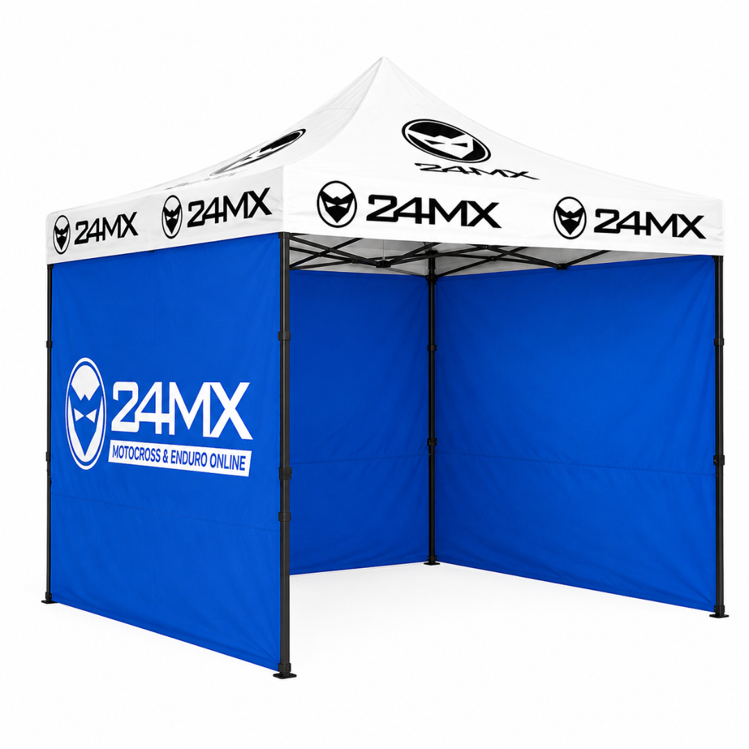 24MX Pavillon 3x3 m Grau/Blau mit Wänden – Sonderedition