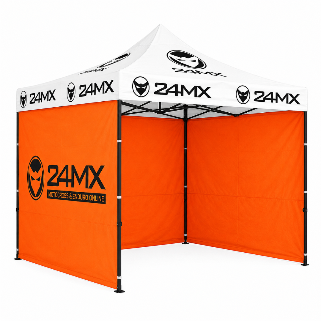 24MX Pavillon 3x3 m Grau/Orange mit Wänden – Sonderedition
