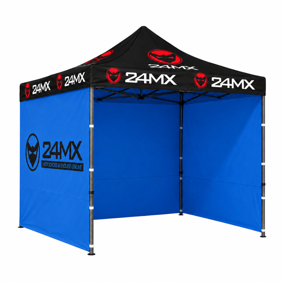 24MX Pavillon 3x3 m Schwarz/Blau mit Wänden – Sonderedition