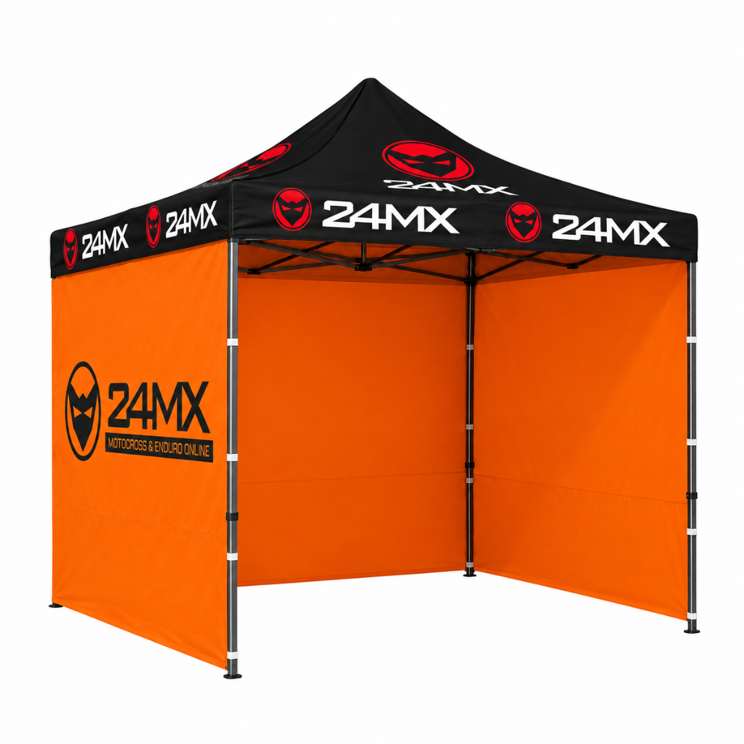 24MX Pavillon 3x3 m Schwarz/Rot mit Wänden – Sonderedition