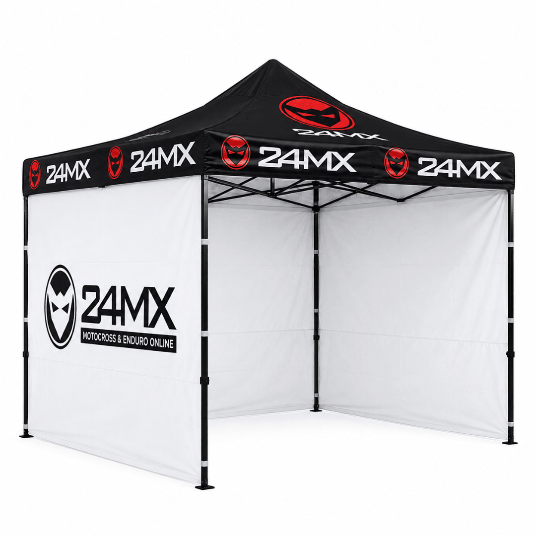 24MX Festival Pavillon 3x3 m Schwarz/Grau mit Wänden – Sonderedition - FestivalStuff