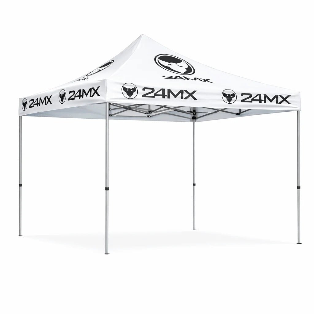 24MX Pavillon 3x3 m Grau/Schwarz mit Wänden – Sonderedition - FestivalStuff