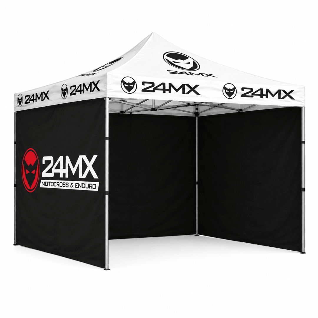 24MX Pavillon 3x3 m Grau/Schwarz mit Wänden – Sonderedition - FestivalStuff
