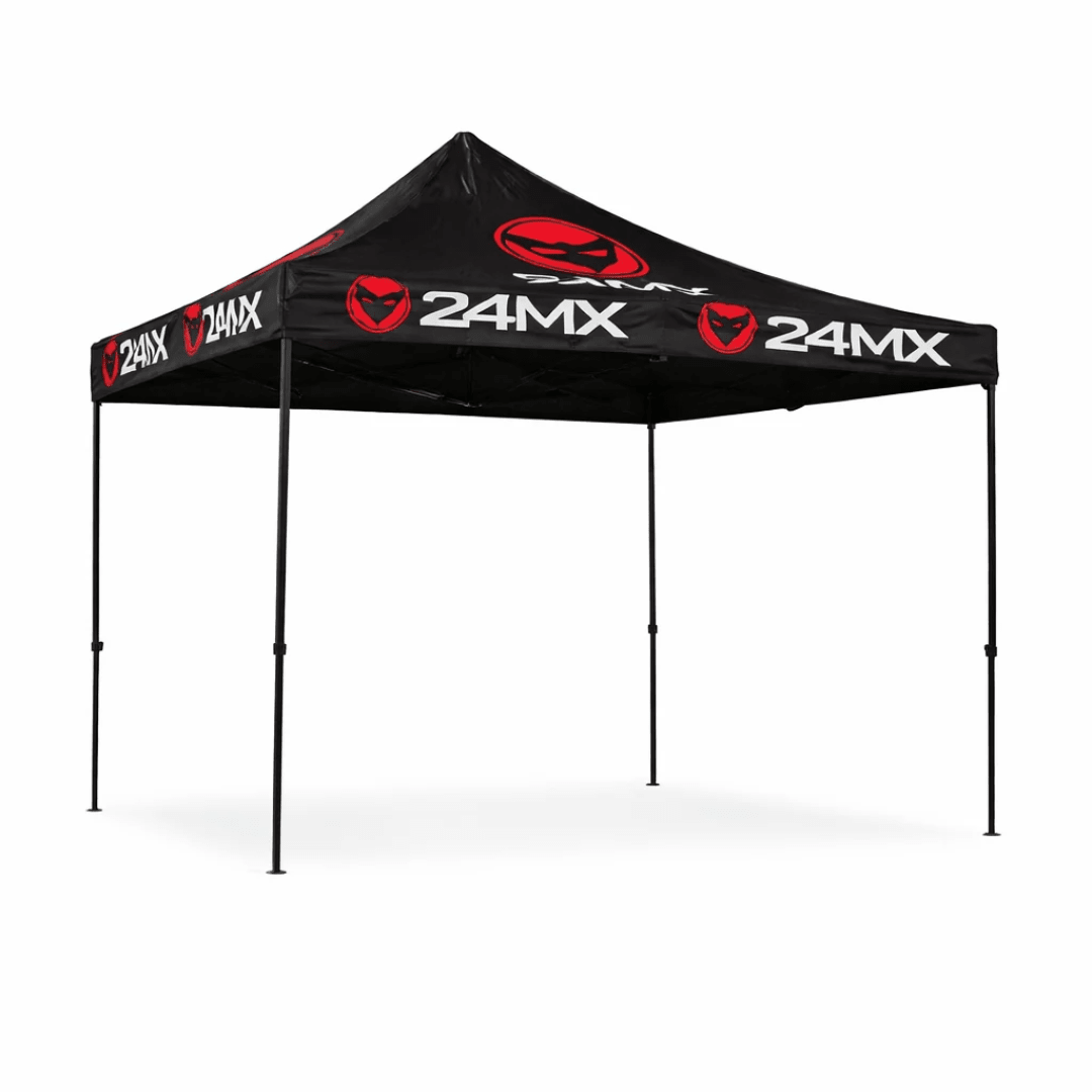 24MX Pavillon 3x3 m Schwarz/Blau mit Wänden – Sonderedition - FestivalStuff