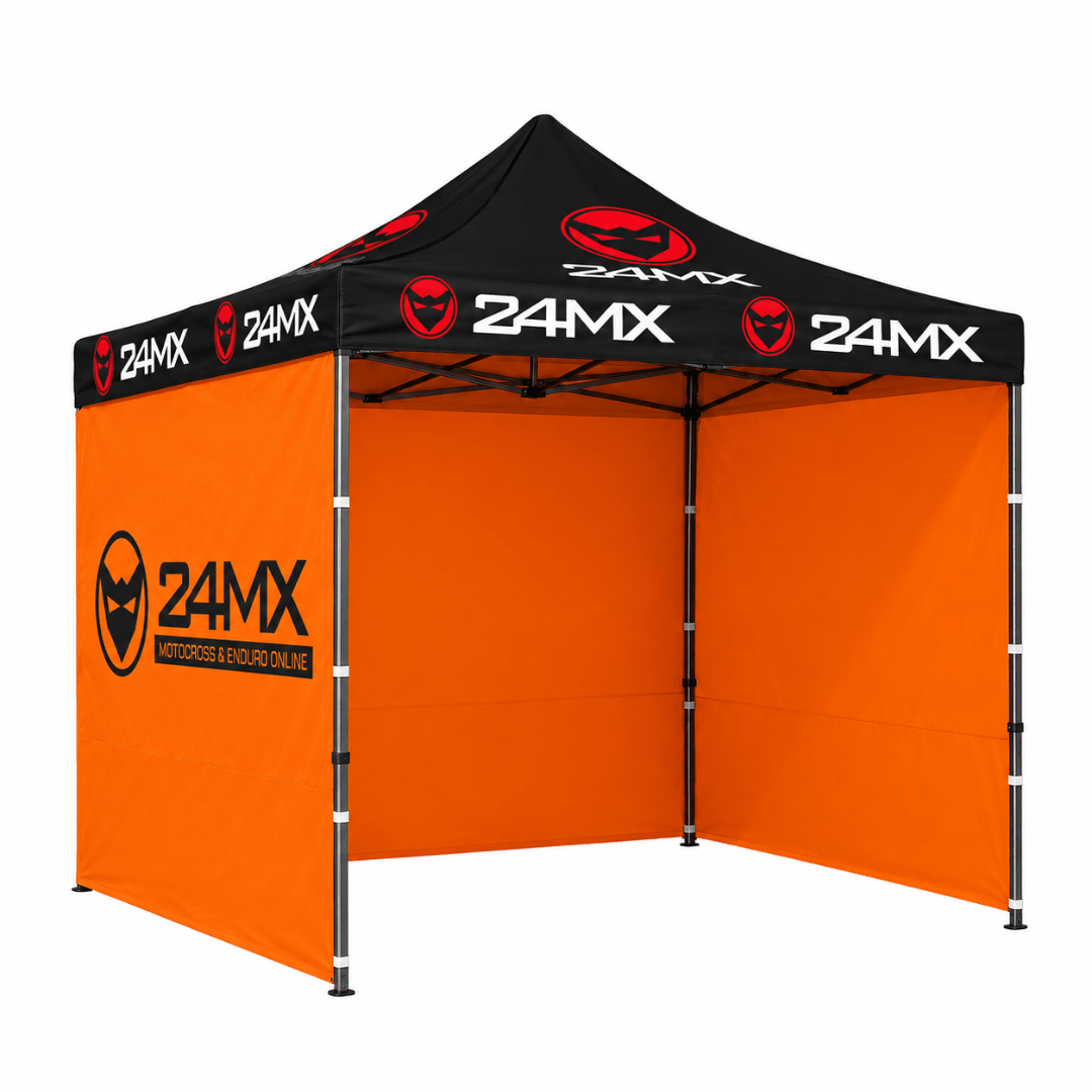 24MX Pavillon 3x3 m Schwarz/Rot mit Wänden – Sonderedition - FestivalStuff