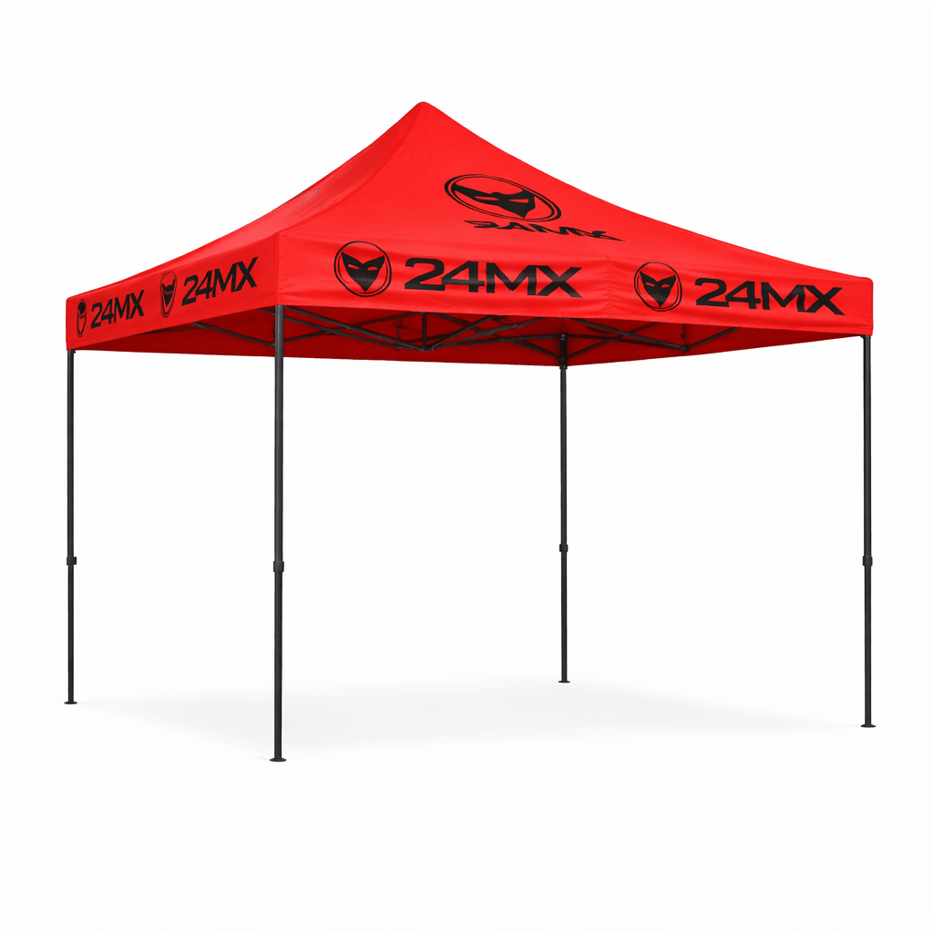 24MX Pavillon 3x3m Rot mit Wänden - FestivalStuff
