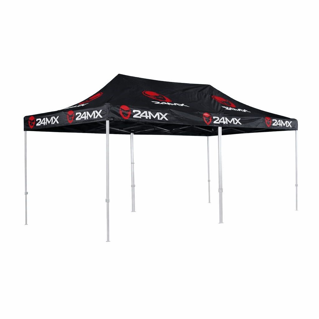 2x 24 Easy - Up Pavillon + Wände + 6x3 m Dach Schwarz - FestivalStuff