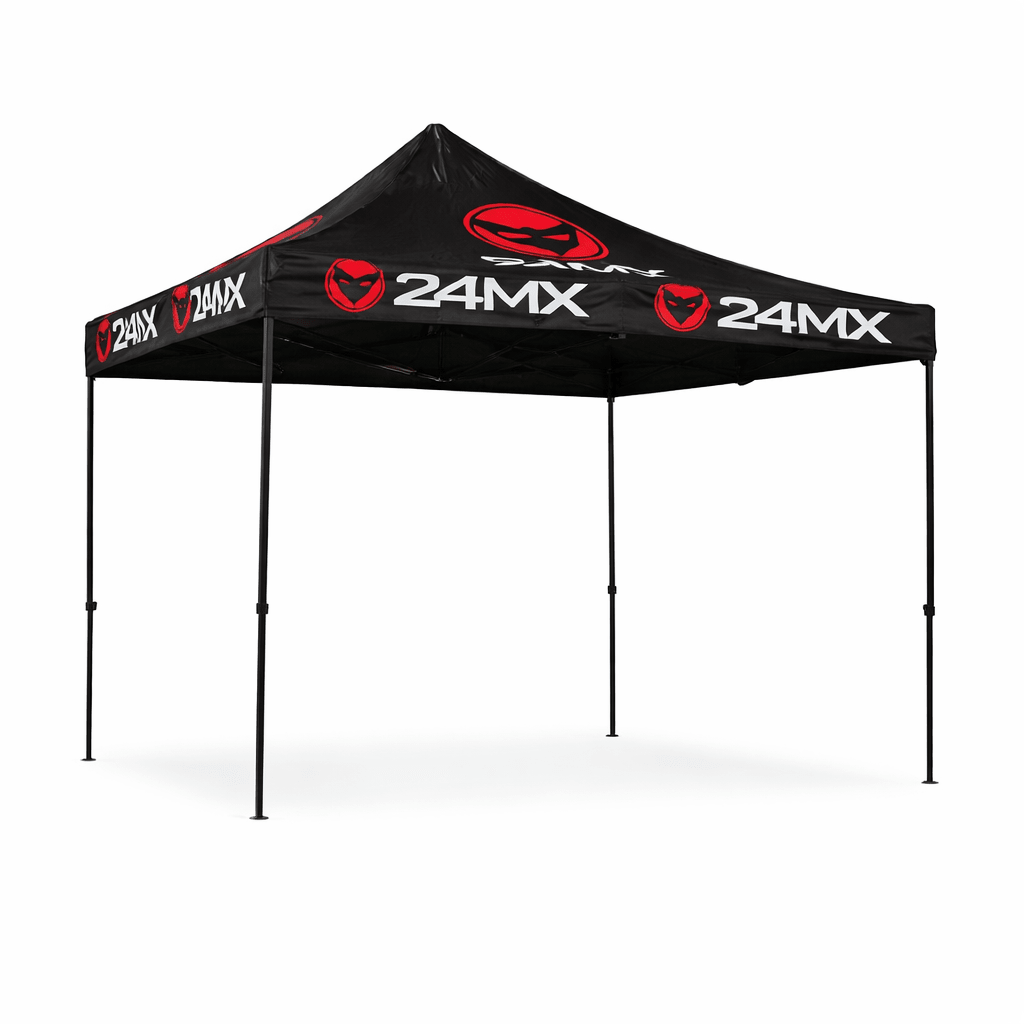 2x 24 Easy - Up Pavillon + Wände + 6x3 m Dach Schwarz - FestivalStuff