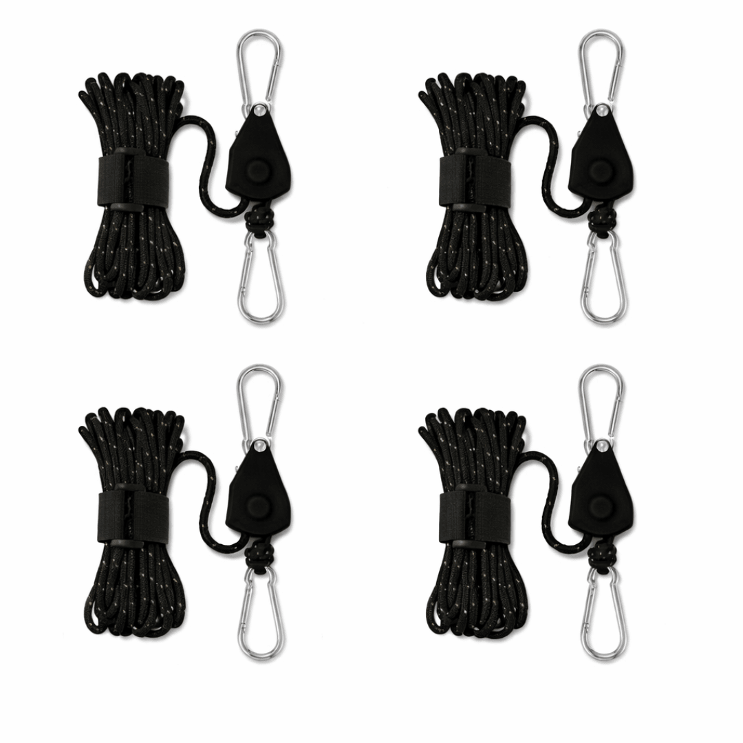 4m Zeltspannleine Schwarz mit Ratsche - FestivalStuff