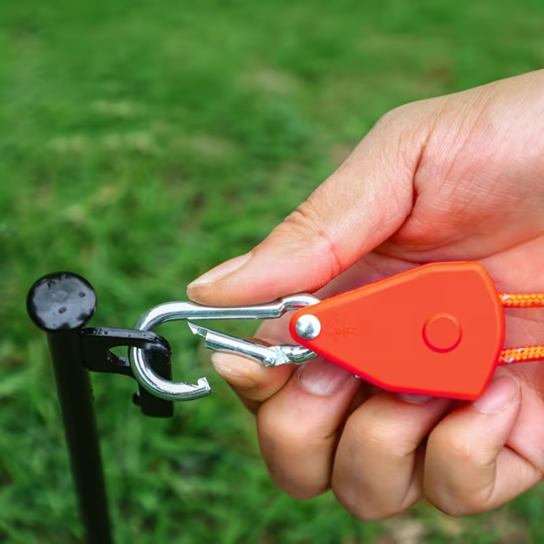 4m Zeltspannleine Schwarz mit Ratsche