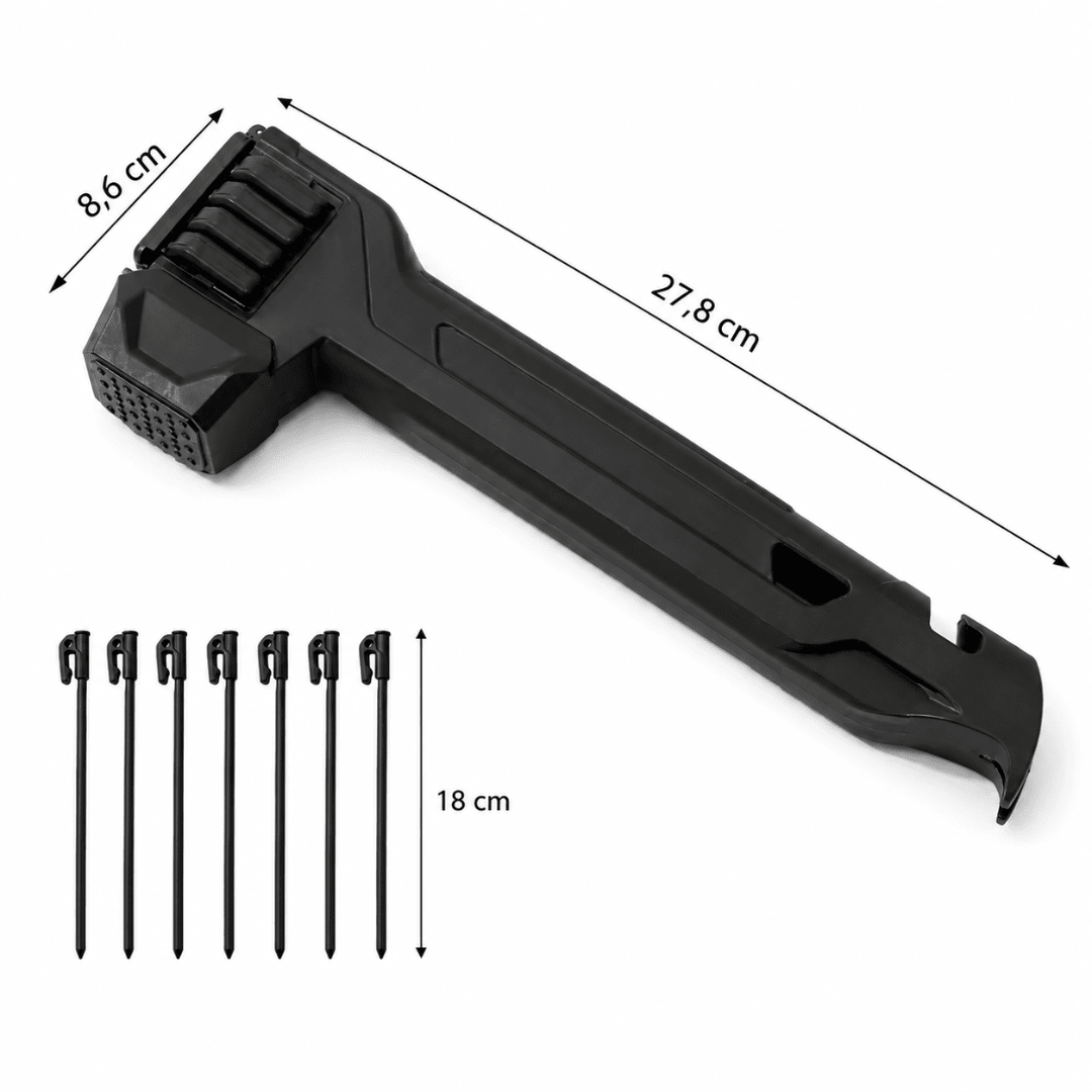 9-teiliges Zelt- & Pavillon Hammer Set mit Heringen - FestivalStuff