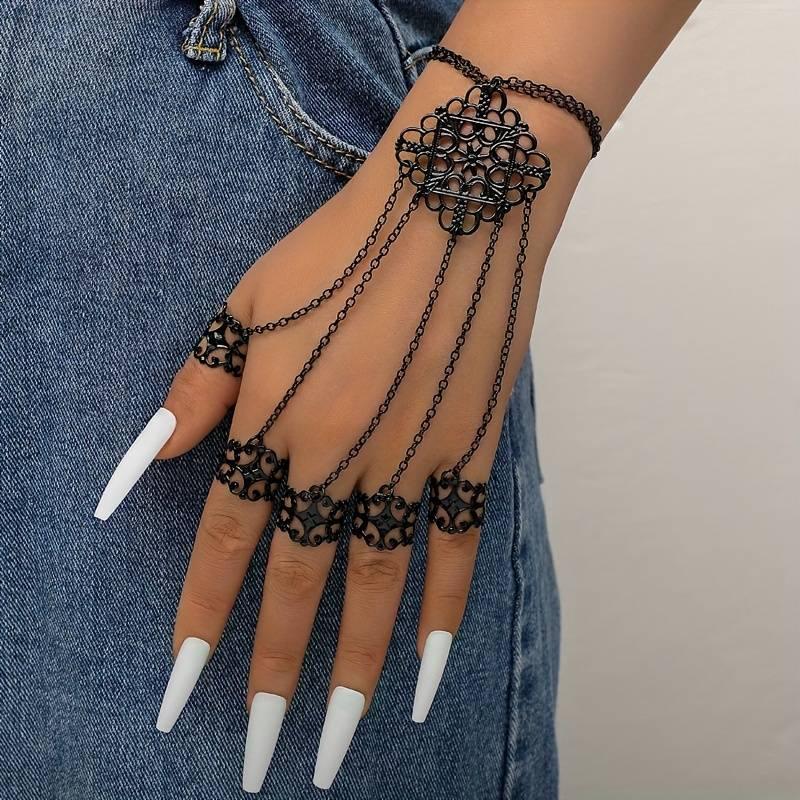 Edele Handkette in Schwarz - FestivalStuff