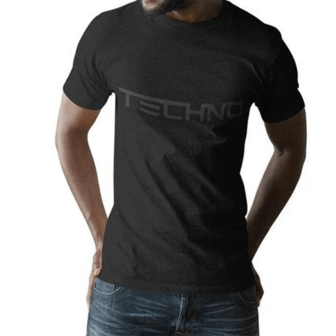 All black Techno T-Shirt (unisex) - FestivalStuff