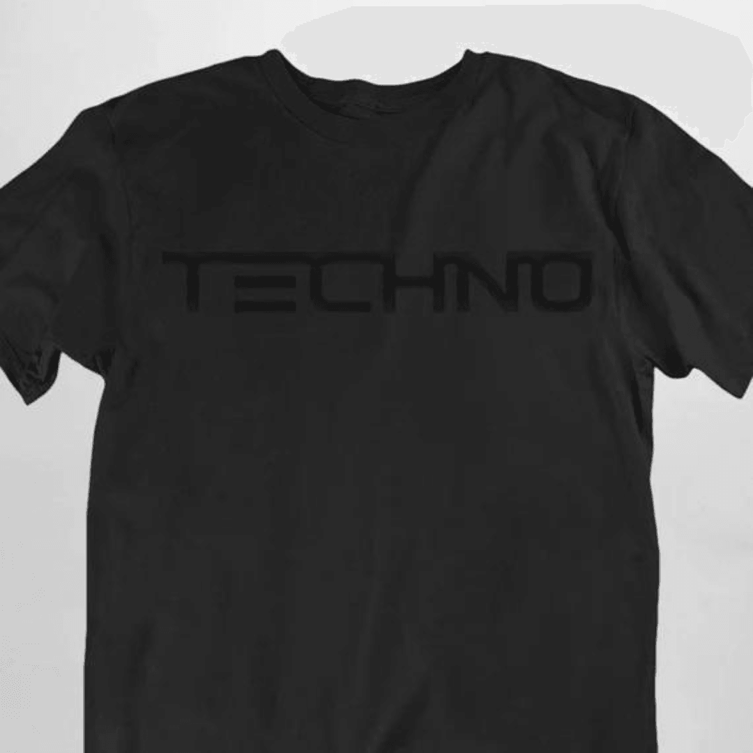 All black Techno T-Shirt (unisex) - FestivalStuff