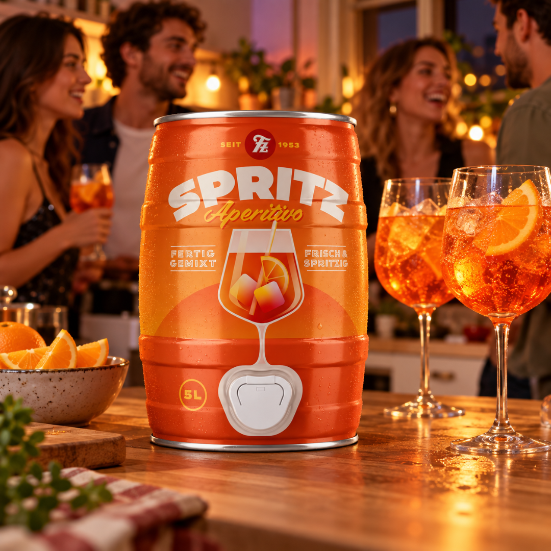 Aperitivo Spritz Festival Set 5 l mit Fasshalterung & Orangenscheiben