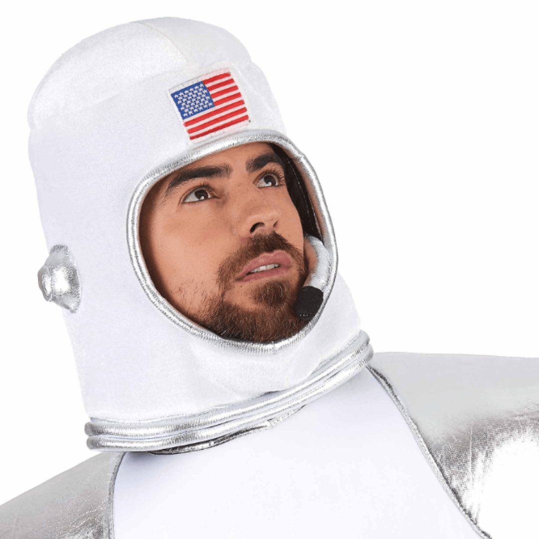 Astronauten-Helm Raumfahrer-Kopfbedeckung USA weiß