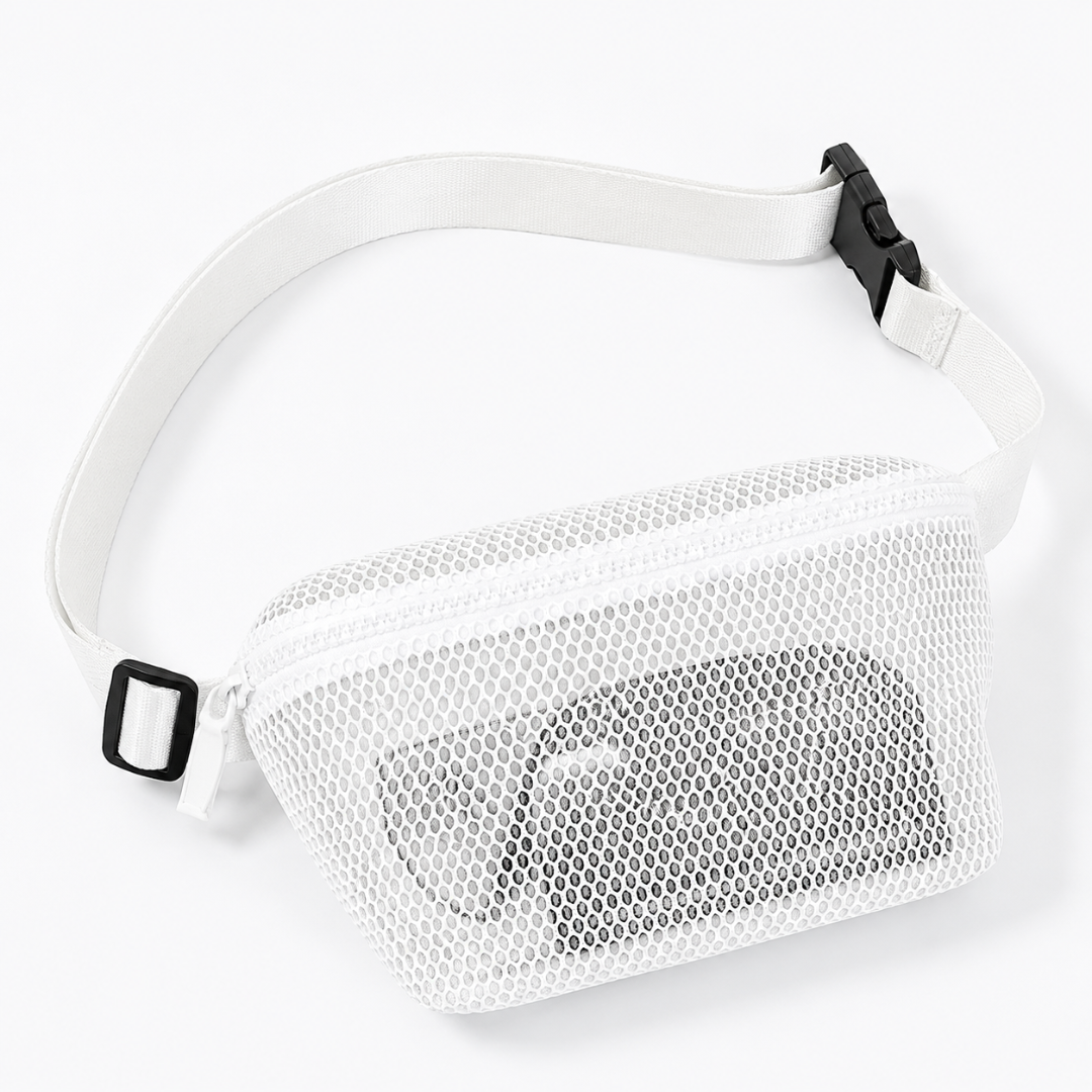 Bauchtasche Netz Transparent Look Weiß