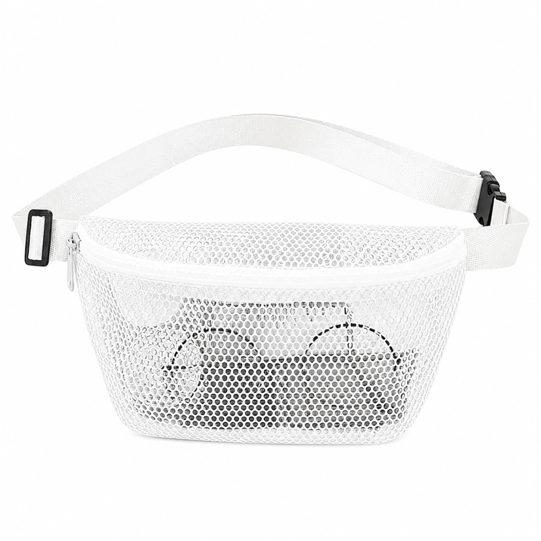Bauchtasche Netz Transparent Look Weiß