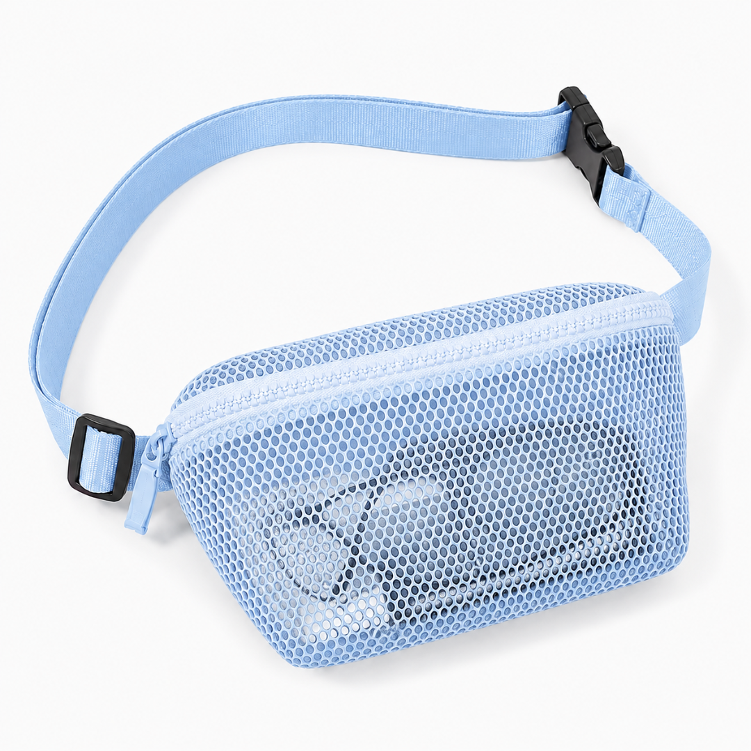Bauchtasche Netz Transparent Look Hellblau