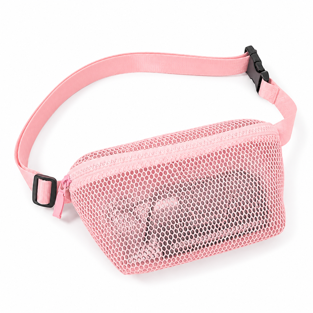 Bauchtasche Netz Transparent Look Rosa