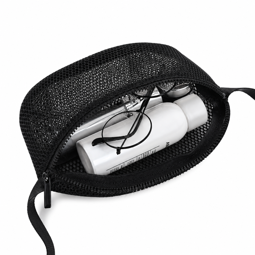 Bauchtasche Netz Transparent Look Schwarz