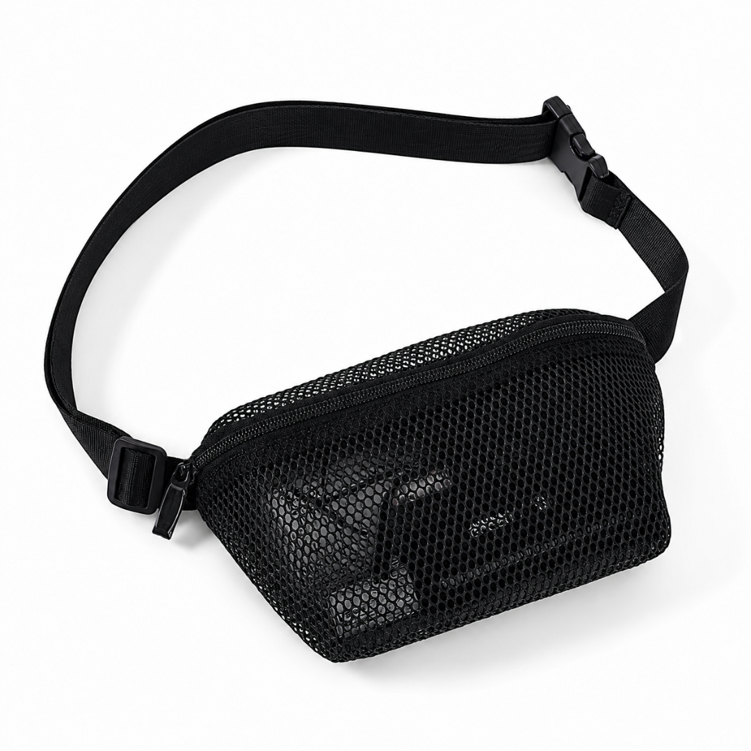 Bauchtasche Netz Transparent Look Schwarz