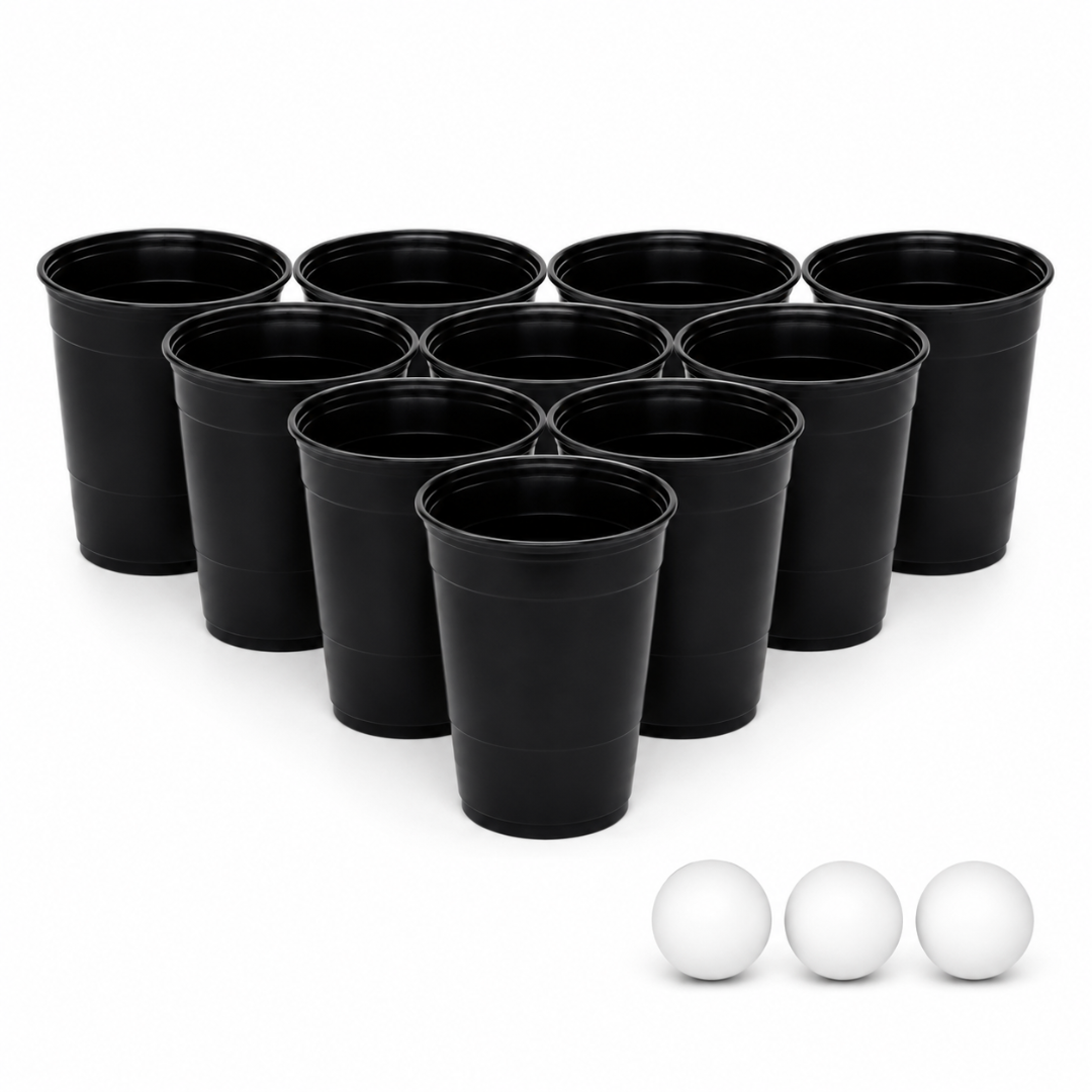 Beer Pong Becher Set 22er – Mehrweg 450 ml mit 3 Bällen