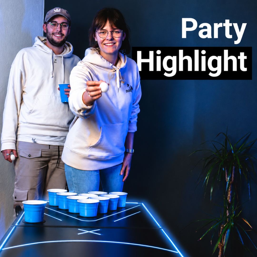 Beer Pong Tisch LED NEON