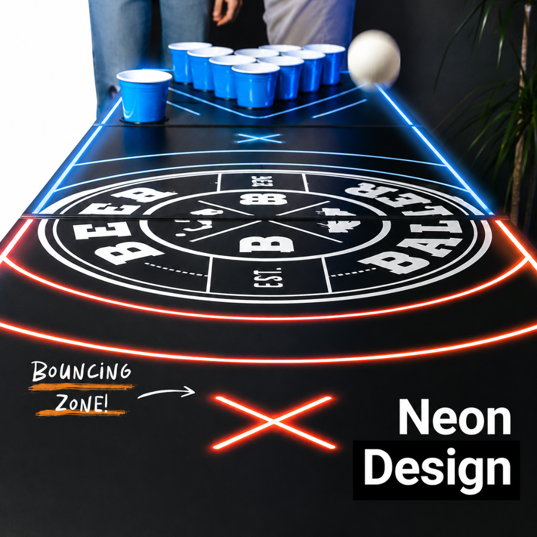 Beer Pong Tisch LED NEON